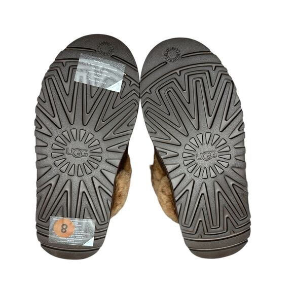 NWOB UGG RARE Chillapeak Brown Suede Fur Ankle Chunky Platform Boots Size 8 - Picture 9 of 12